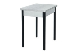 Стол обеденный "Глайдер" 70*50/100 белый/ножки чёрные, ф-ка Система Мебели
