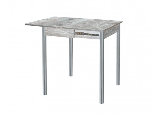 Стол обеденный "Глайдер" 70*50/100 бетон тёмный/ножки металлик, ф-ка Система Мебели