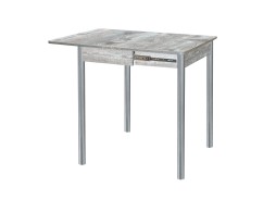 Стол обеденный "Глайдер" 70*50/100 бетон тёмный/ножки металлик, ф-ка Система Мебели