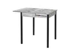 Стол обеденный "Глайдер" 70*50/100 бетон тёмный/ножки чёрные, ф-ка Система Мебели