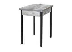 Стол обеденный "Глайдер" 70*50/100 бетон тёмный/ножки чёрные, ф-ка Система Мебели