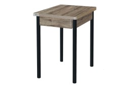 Стол обеденный "Глайдер" 70*50/100 дуб веллингтон/ножки чёрные, ф-ка Система Мебели