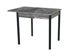 Стол обеденный "Глайдер" 70*50/100 сосна пасадена/ножки чёрные, ф-ка Система Мебели