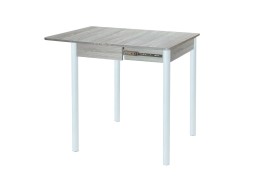 Стол обеденный "Глайдер" 70*50/100 ясень светлый/ножки белые, ф-ка Система Мебели