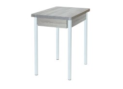 Стол обеденный "Глайдер" 70*50/100 ясень светлый/ножки белые, ф-ка Система Мебели