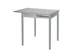 Стол обеденный "Глайдер" 70*50/100 ясень светлый/ножки металлик, ф-ка Система Мебели