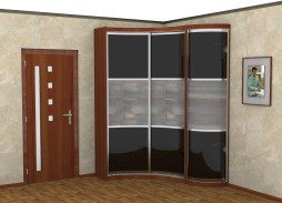 "Радион" шкаф купе с радиусным распашным угловым элементом