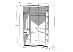 "Радион" шкаф купе с радиусным распашным угловым элементом