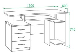 Компьютерный стол КСТ-08 со встроенной тумбой (цвет Венге) ф-ка Сокол 13 000 Р. в Вира Мебель Компьютерный стол КСТ-08 со встроенной тумбой (цвет Венге) ф-ка Сокол