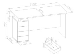 Компьютерный стол КСТ-105 с тумбой ф-ка Сокол 12 570 Р. в Вира Мебель Компьютерный стол КСТ-105 с тумбой ф-ка Сокол