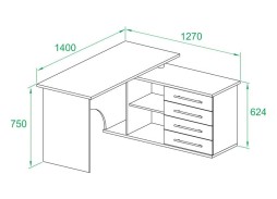 Стол компьютерный с тумбой КСТ-109 ф-ка Сокол