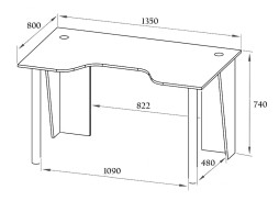 Компьютерный игровой стол КСТ-18 ф-ка Сокол 8 100 Р. в Вира Мебель Компьютерный игровой стол КСТ-18 ф-ка Сокол