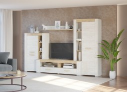 Стенка Милан, крафт белый/крафт золотой, ф-ка Гранд Кволити