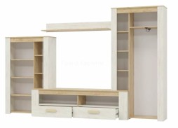 Стенка Милан, крафт белый/крафт золотой, ф-ка Гранд Кволити