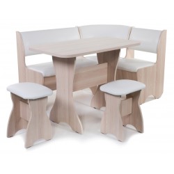 Тюльпан кухонный набор, ясень шимо тёмный/экокожа 120/101, ф-ка Бител