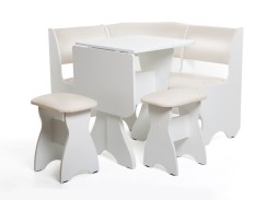 "Тюльпан-мини" кухонный уголок белый, ф-ка Бител 13 580 Р. в Вира Мебель "Тюльпан-мини" кухонный уголок белый, ф-ка Бител