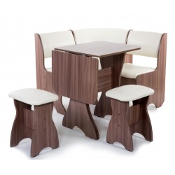 Тюльпан кухонный набор, ясень шимо тёмный/экокожа 112/101, ф-ка Бител