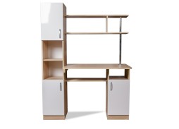 Компьютерный стол СК-7 дуб сонома/белый глянец, ф-ка Бител