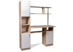 Компьютерный стол СК-7 дуб сонома/белый глянец, ф-ка Бител