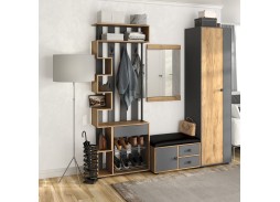 "Мини-Лайт" комплект 3, прихожая дуб крафт/графит, ф-ка Бител