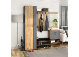 "Мини-Лайт" комплект 6, прихожая дуб крафт/графит, ф-ка Бител