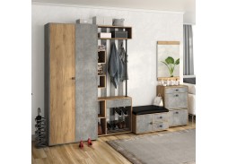 "Мини-Лайт" комплект 4, прихожая дуб крафт/бетон ателье, ф-ка Бител