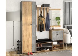 "Мини-Лайт" комплект 6, прихожая дуб крафт/бетон ателье, ф-ка Бител