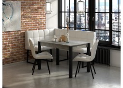 Стол "Милан" бетон ателье/чёрные ножки, Бител