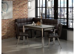 Стол "Милан 1" бетон ателье/ножки хром, Бител