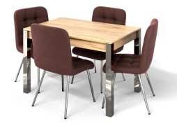 Стол "Милан 1" дуб крафт золотой/ножки хром, Бител