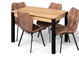 Стол "Милан 1" дуб крафт золотой/чёрные ножки, Бител