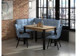 Стол "Милан 1" дуб крафт золотой/чёрные ножки, Бител