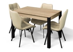 Стол "Милан 1" дуб сонома/чёрные ножки, Бител