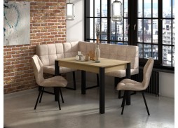 Стол "Милан 1" дуб сонома/чёрные ножки, Бител