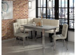 "Милан 3" раздвижнойс тол бетон ателье/ножки хром, Бител