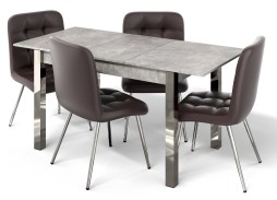 "Милан 3" раздвижнойс тол бетон ателье/ножки хром, Бител