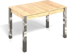 "Милан 3" раздвижной стол дуб крафт/ножки хром, Бител