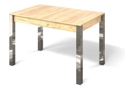 "Милан 3" раздвижной стол дуб крафт/ножки хром, Бител