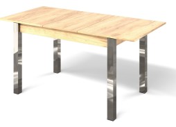 "Милан 3" раздвижной стол дуб крафт/ножки хром, Бител