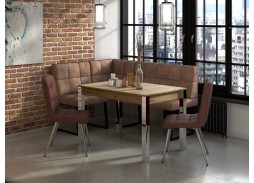 "Милан 3" раздвижной стол дуб крафт/ножки хром, Бител