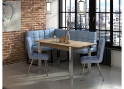 "Милан 3" раздвижной стол дуб крафт/ножки хром, Бител