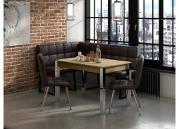 "Милан 3" раздвижной стол дуб сонома/ножки хром, Бител