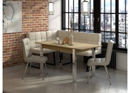 "Милан 3" раздвижной стол дуб сонома/ножки хром, Бител