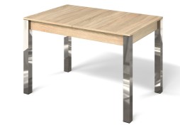 "Милан 3" раздвижной стол дуб сонома/ножки хром, Бител