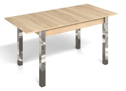 "Милан 3" раздвижной стол дуб сонома/ножки хром, Бител