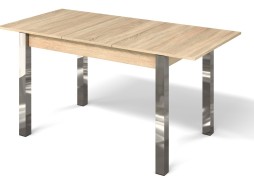 "Милан 3" раздвижной стол дуб сонома/ножки хром, Бител
