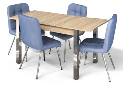 "Милан 3" раздвижной стол дуб сонома/ножки хром, Бител