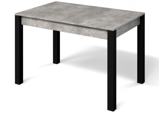 "Милан 3" раздвижной стол бетон ателье/чёрные ножки, Бител