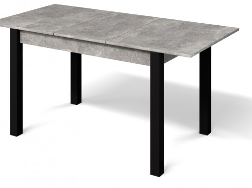 "Милан 3" раздвижной стол бетон ателье/чёрные ножки, Бител