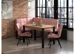 "Милан 3" раздвижной стол дуб крафт/чёрные ножки, Бител